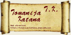 Tomanija Katana vizit kartica
